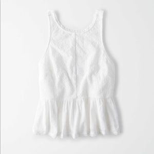 NWT white peplum tank top